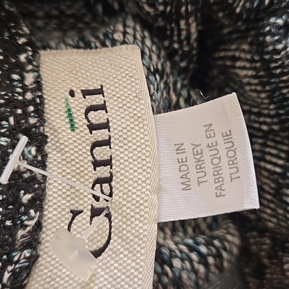 Ganni Anthropologie Pinnacle Tweed Knit Ruffle Mock Neck Fit and Flare Dress LP - Picture 8 of 11